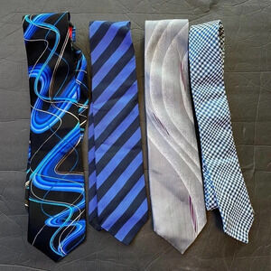 4 Pieces lot of Mixed Names Brand Silk Ties